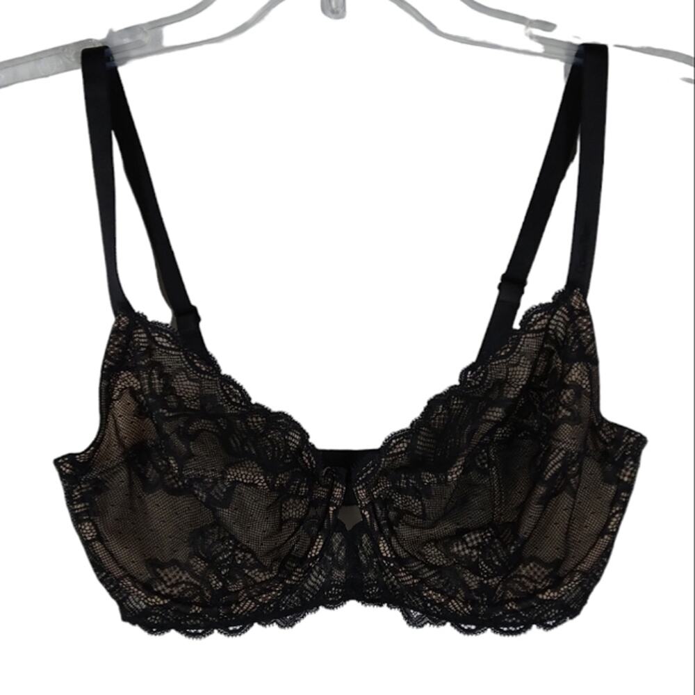 Calvin Klein Lace Unlined Bra Black size 34DD
